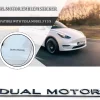 3D Raised ABS Tailgate Insert Letter Emblem Badge Compatible with Tesla Model 3/Y/S/X Series with Adhesive Template