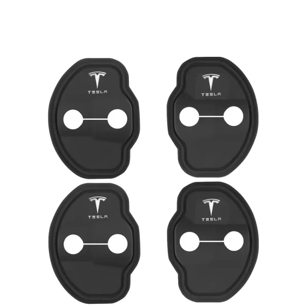 2/4Pcs Silicone Car Door Lock CoversProtective Buckle Stickers For Tesla Model 3 Model S X Model Y Roadster Space X Cybertruck