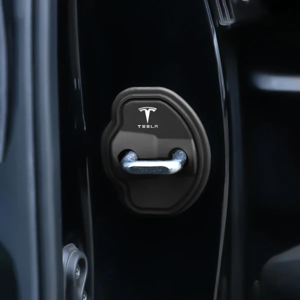 2/4Pcs Silicone Car Door Lock CoversProtective Buckle Stickers For Tesla Model 3 Model S X Model Y Roadster Space X Cybertruck