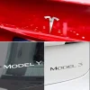 3D ABS Chrome Red Line Black Logo DUAL MOTOR Emblem Letters Car Styling Trunk Badge For Tesla 3 Y S X DUAL MOTOR Accessories
