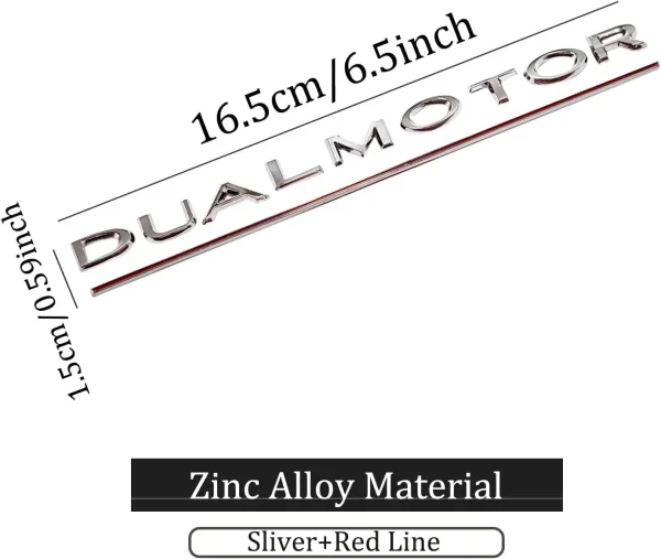3D Raised ABS Tailgate Insert Letter Emblem Badge Compatible with Tesla Model 3/Y/S/X Series with Adhesive Template
