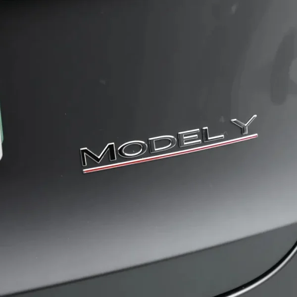 3D ABS Chrome Red Line Black Logo DUAL MOTOR Emblem Letters Car Styling Trunk Badge For Tesla 3 Y S X DUAL MOTOR Accessories
