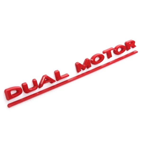 3D Raised DUAL MOTOR Underlined Letters Emblem for Tesla Model 3 Y X S Car Styling High Performance Trunk Badge Sticker