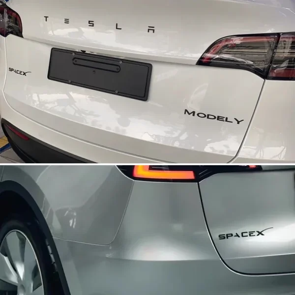 3D ABS Chrome Red Line Black Logo DUAL MOTOR Emblem Letters Car Styling Trunk Badge For Tesla 3 Y S X DUAL MOTOR Accessories
