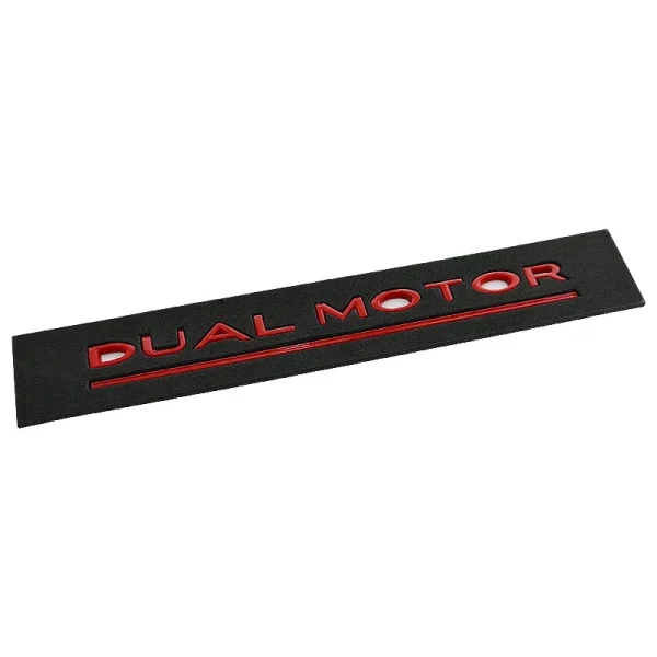 DUAL MOTOR Underlined Letters Emblem for Tesla Model Y 3 X S Car Styling High Performance Trunk Badge Sticker Chrome Black Red