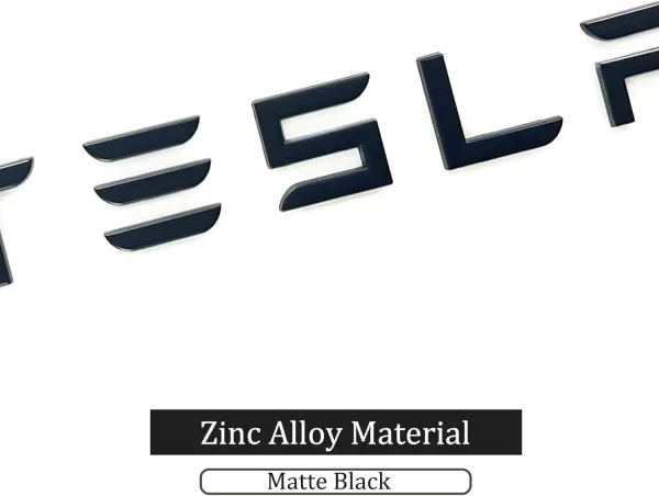 3D Raised ABS Tailgate Insert Letter Emblem Badge Compatible with Tesla Model 3/Y/S/X Series with Adhesive Template