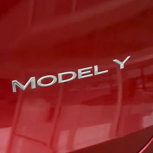 3D ABS Chrome Red Line Black Logo DUAL MOTOR Emblem Letters Car Styling Trunk Badge For Tesla 3 Y S X DUAL MOTOR Accessories