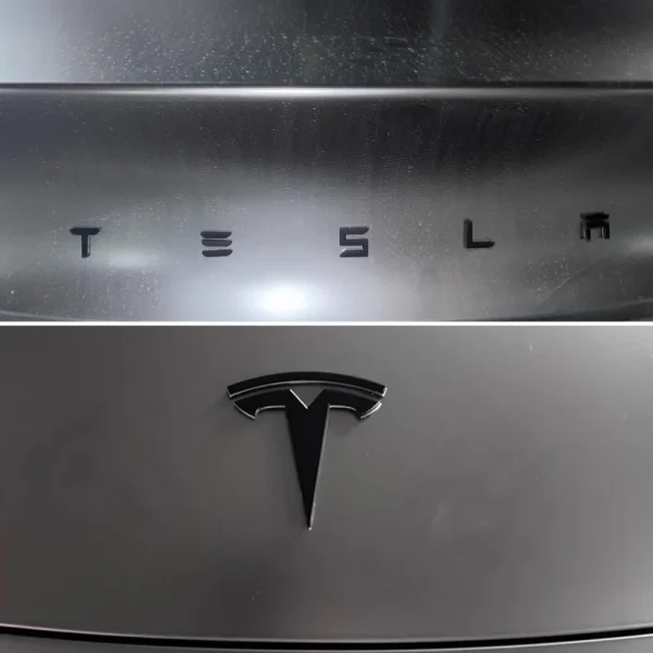3D ABS Chrome Red Line Black Logo DUAL MOTOR Emblem Letters Car Styling Trunk Badge For Tesla 3 Y S X DUAL MOTOR Accessories