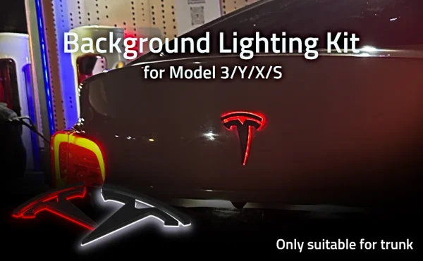 LED Trunk Emblem Ambient Light for Tesla Model 3/Y/X/S, Two Modes for Ambient Light or Brake Light