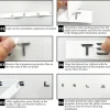3D Raised ABS Tailgate Insert Letter Emblem Badge Compatible with Tesla Model 3/Y/S/X Series with Adhesive Template