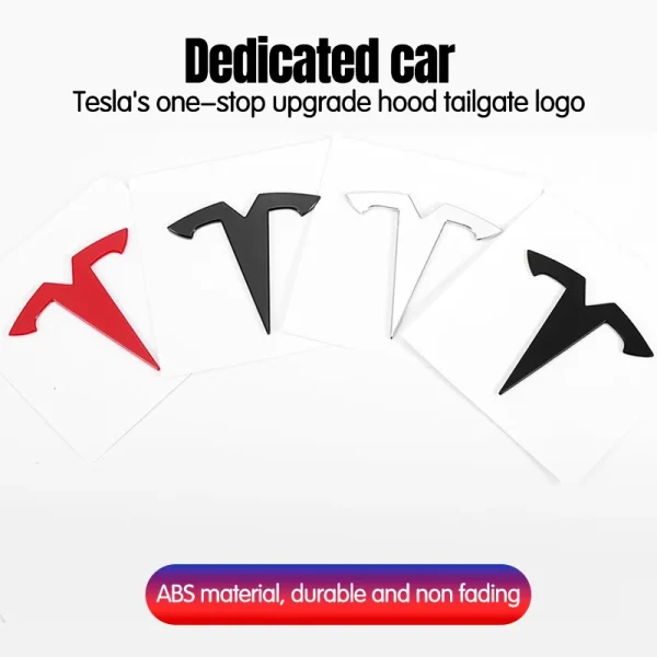3D ABS Chrome Red Line Black Logo DUAL MOTOR Emblem Letters Car Styling Trunk Badge For Tesla 3 Y S X DUAL MOTOR Accessories