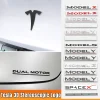 3D ABS Chrome Red Line Black Logo DUAL MOTOR Emblem Letters Car Styling Trunk Badge For Tesla 3 Y S X DUAL MOTOR Accessories