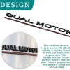 3D Raised DUAL MOTOR Underlined Letters Emblem for Tesla Model 3 Y X S Car Styling High Performance Trunk Badge Sticker