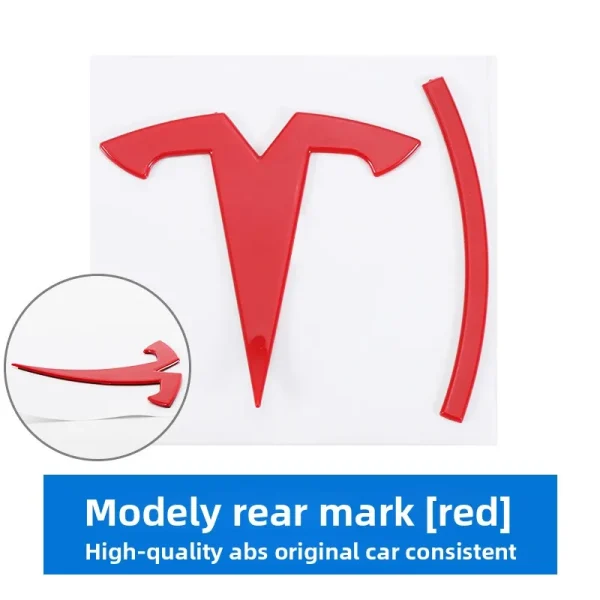 3d ABS Chrome Black Red Logo Dual Motor Emblem Letters Car Trunk Badge For Tesla Model Y 3 X S Dual Motor Sticker Accessories