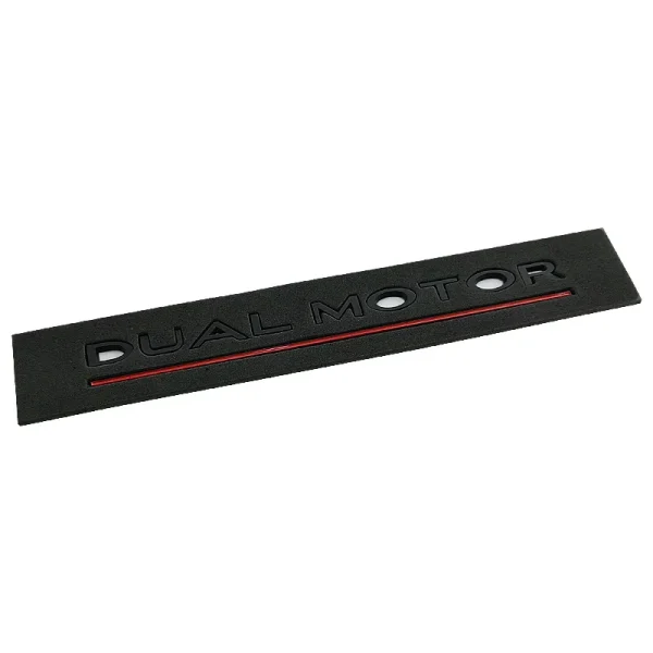 DUAL MOTOR Underlined Letters Emblem for Tesla Model Y 3 X S Car Styling High Performance Trunk Badge Sticker Chrome Black Red