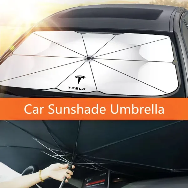 Car Sunshade Umbrella Car Summer Sun Interior Windshield Protection Accessories For Tesla Model 3 Model X Model S Model Y