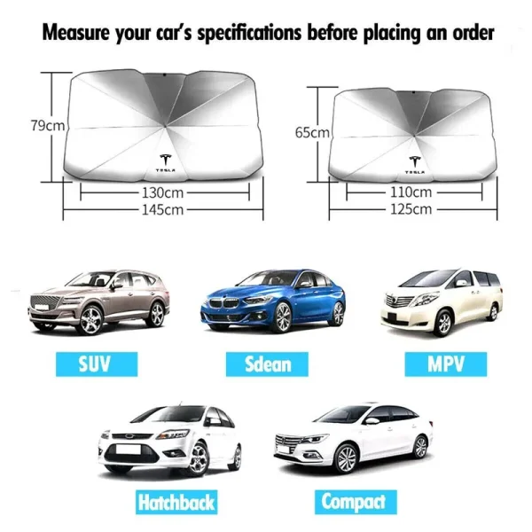 Car Sunshade Umbrella Car Summer Sun Interior Windshield Protection Accessories For Tesla Model 3 Model X Model S Model Y