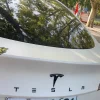 3D ABS Chrome Red Line Black Logo DUAL MOTOR Emblem Letters Car Styling Trunk Badge For Tesla 3 Y S X DUAL MOTOR Accessories