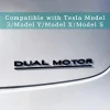 3D Raised DUAL MOTOR Underlined Letters Emblem for Tesla Model 3 Y X S Car Styling High Performance Trunk Badge Sticker
