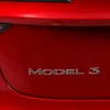 3D ABS Chrome Red Line Black Logo DUAL MOTOR Emblem Letters Car Styling Trunk Badge For Tesla 3 Y S X DUAL MOTOR Accessories