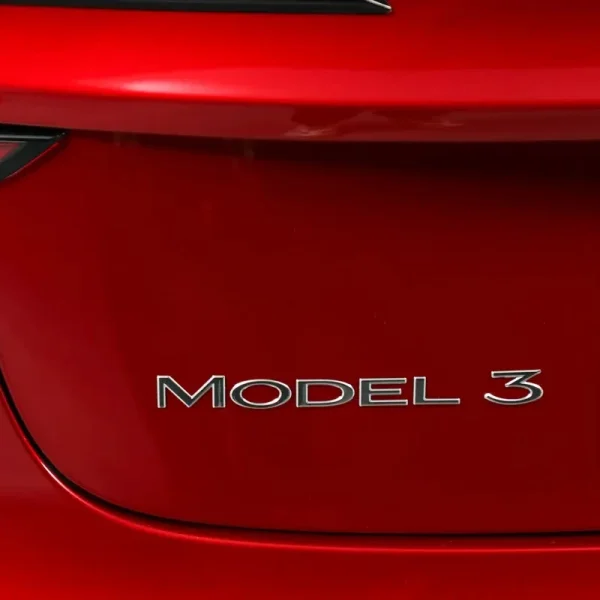 3D ABS Chrome Red Line Black Logo DUAL MOTOR Emblem Letters Car Styling Trunk Badge For Tesla 3 Y S X DUAL MOTOR Accessories