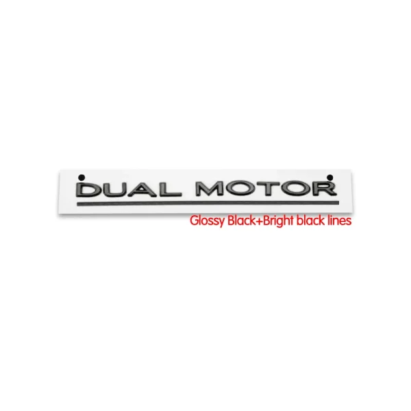 3D ABS Chrome Red Line Black Logo DUAL MOTOR Emblem Letters Car Styling Trunk Badge For Tesla 3 Y S X DUAL MOTOR Accessories