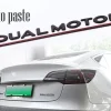 3D Raised DUAL MOTOR Underlined Letters Emblem for Tesla Model 3 Y X S Car Styling High Performance Trunk Badge Sticker