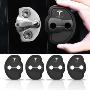 2/4Pcs Silicone Car Door Lock CoversProtective Buckle Stickers For Tesla Model 3 Model S X Model Y Roadster Space X Cybertruck