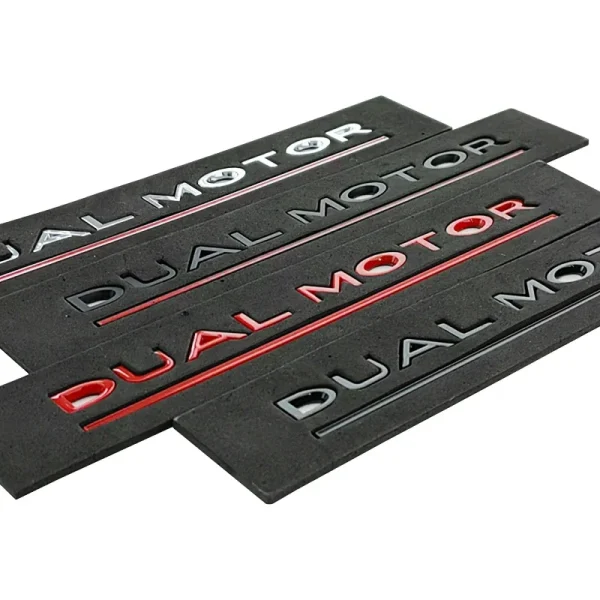 DUAL MOTOR Underlined Letters Emblem for Tesla Model Y 3 X S Car Styling High Performance Trunk Badge Sticker Chrome Black Red