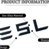 3D Raised ABS Tailgate Insert Letter Emblem Badge Compatible with Tesla Model 3/Y/S/X Series with Adhesive Template