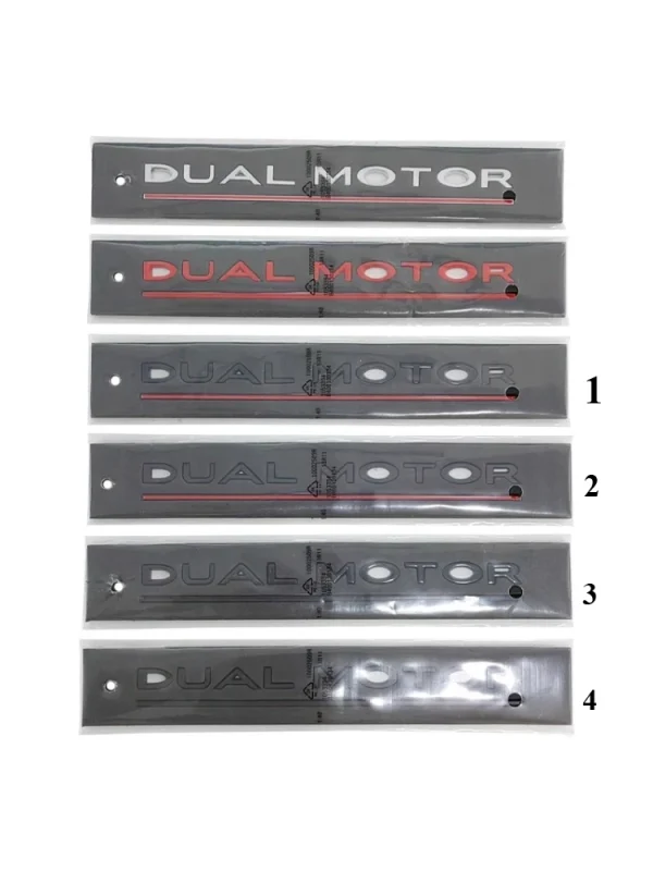 3d ABS Chrome Black Red Logo Dual Motor Emblem Letters Car Trunk Badge For Tesla Model Y 3 X S Dual Motor Sticker Accessories