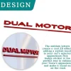 3D Raised DUAL MOTOR Underlined Letters Emblem for Tesla Model 3 Y X S Car Styling High Performance Trunk Badge Sticker