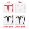 3D ABS Chrome Red Line Black Logo DUAL MOTOR Emblem Letters Car Styling Trunk Badge For Tesla 3 Y S X DUAL MOTOR Accessories