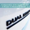 3D Raised DUAL MOTOR Underlined Letters Emblem for Tesla Model 3 Y X S Car Styling High Performance Trunk Badge Sticker