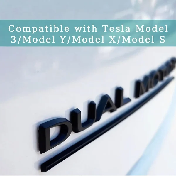 3D Raised DUAL MOTOR Underlined Letters Emblem for Tesla Model 3 Y X S Car Styling High Performance Trunk Badge Sticker