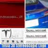 3D ABS Chrome Red Line Black Logo DUAL MOTOR Emblem Letters Car Styling Trunk Badge For Tesla 3 Y S X DUAL MOTOR Accessories