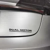 3D ABS Chrome Red Line Black Logo DUAL MOTOR Emblem Letters Car Styling Trunk Badge For Tesla 3 Y S X DUAL MOTOR Accessories