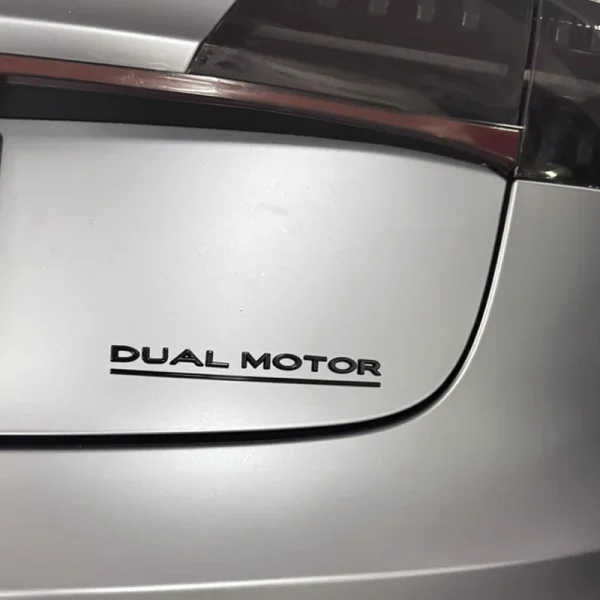 3D ABS Chrome Red Line Black Logo DUAL MOTOR Emblem Letters Car Styling Trunk Badge For Tesla 3 Y S X DUAL MOTOR Accessories
