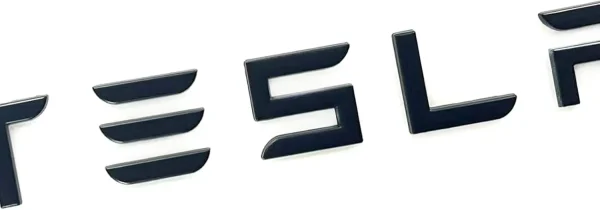 3D Raised ABS Tailgate Insert Letter Emblem Badge Compatible with Tesla Model 3/Y/S/X Series with Adhesive Template