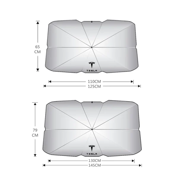 Car Sunshade Umbrella Car Summer Sun Interior Windshield Protection Accessories For Tesla Model 3 Model X Model S Model Y