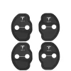 2/4Pcs Silicone Car Door Lock CoversProtective Buckle Stickers For Tesla Model 3 Model S X Model Y Roadster Space X Cybertruck