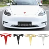 metal For Tesla- Car Front Emblem Rear Trunk Emblem Suitable for Model 3 Mode Y logo replacement rear and rear logos blackening