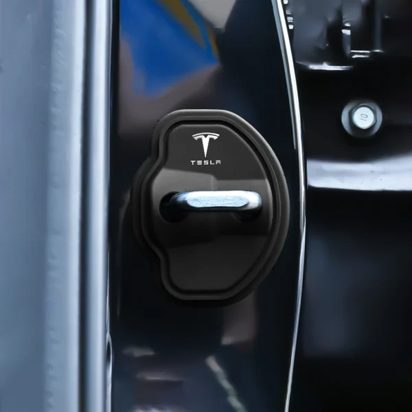 2/4Pcs Silicone Car Door Lock CoversProtective Buckle Stickers For Tesla Model 3 Model S X Model Y Roadster Space X Cybertruck