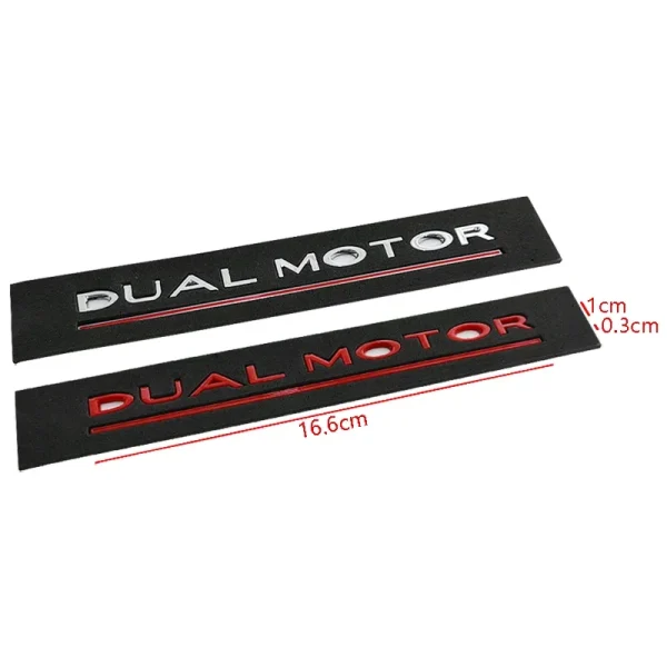 DUAL MOTOR Underlined Letters Emblem for Tesla Model Y 3 X S Car Styling High Performance Trunk Badge Sticker Chrome Black Red