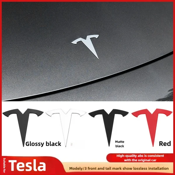 3d ABS Chrome Black Red Logo Dual Motor Emblem Letters Car Trunk Badge For Tesla Model Y 3 X S Dual Motor Sticker Accessories