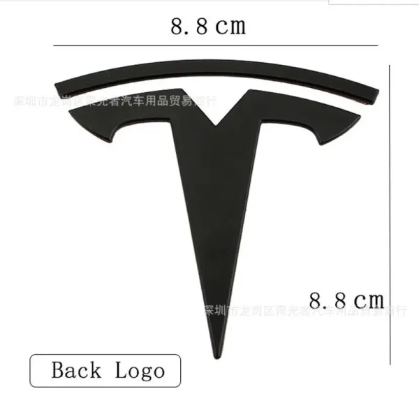 metal For Tesla- Car Front Emblem Rear Trunk Emblem Suitable for Model 3 Mode Y logo replacement rear and rear logos blackening