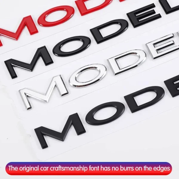 3D ABS Chrome Red Line Black Logo DUAL MOTOR Emblem Letters Car Styling Trunk Badge For Tesla 3 Y S X DUAL MOTOR Accessories
