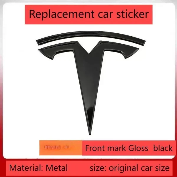 metal For Tesla- Car Front Emblem Rear Trunk Emblem Suitable for Model 3 Mode Y logo replacement rear and rear logos blackening