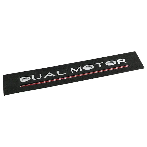 DUAL MOTOR Underlined Letters Emblem for Tesla Model Y 3 X S Car Styling High Performance Trunk Badge Sticker Chrome Black Red