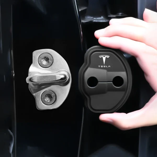 2/4Pcs Silicone Car Door Lock CoversProtective Buckle Stickers For Tesla Model 3 Model S X Model Y Roadster Space X Cybertruck